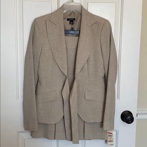Alfani Tan Suit Set, Jacket and Skirt Size 2